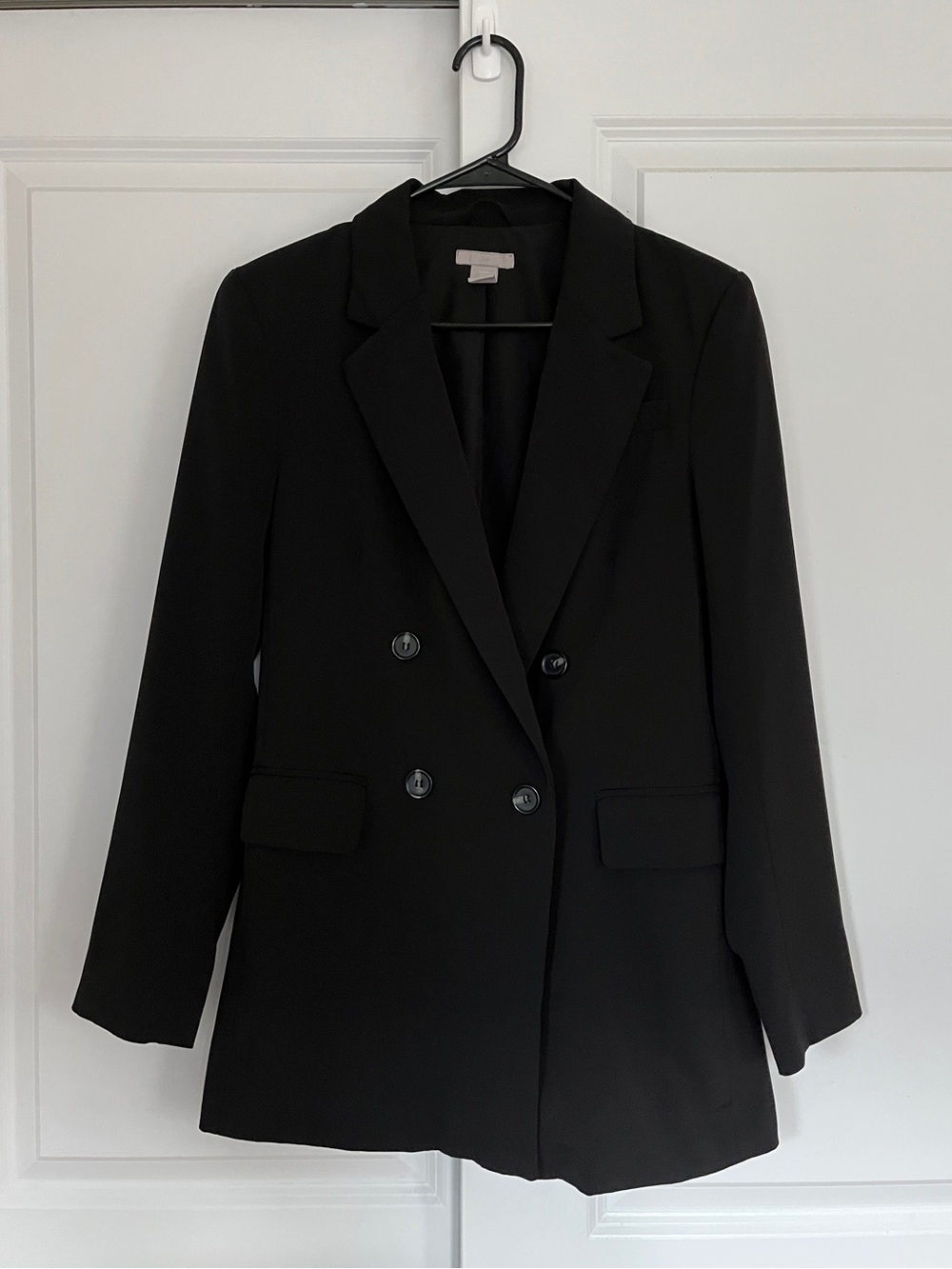 H&M Double Breasted Black Oversized Blazer